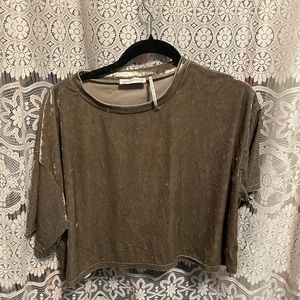 Cute faux suede top!
